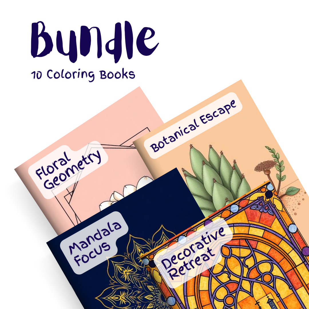 Decorative Garden Bundle – 10 Coloring Books
