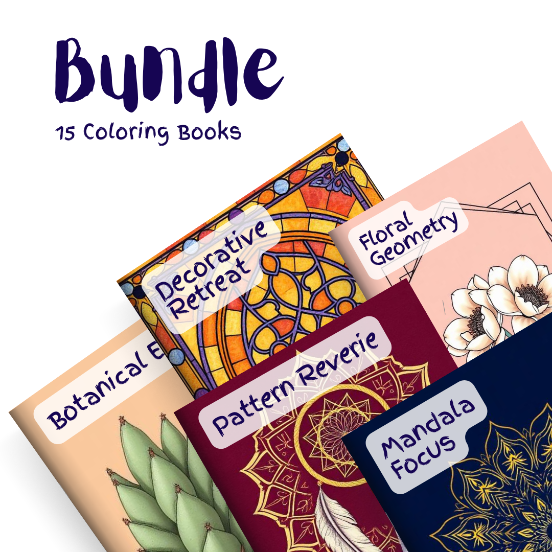Complete Adult Coloring Bundle – 15 Coloring Books