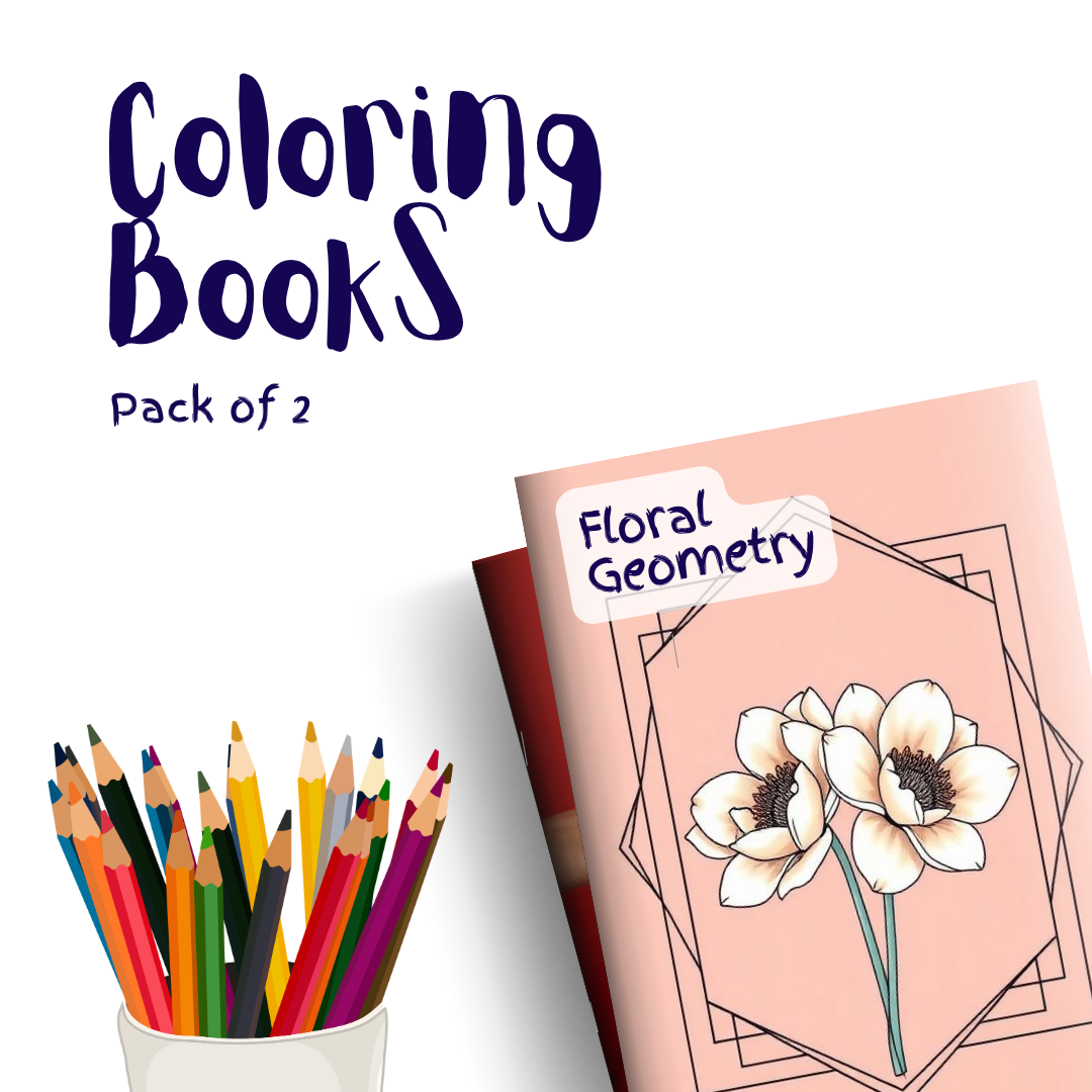Floral Geometry – 2 Coloring Books